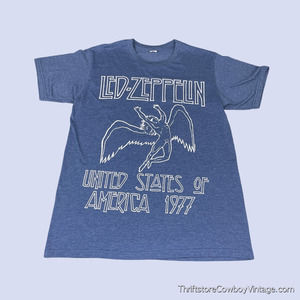 Reprint Led Zeppelin Band T-Shirt 1977 Tour classic rock concert MEDIUM